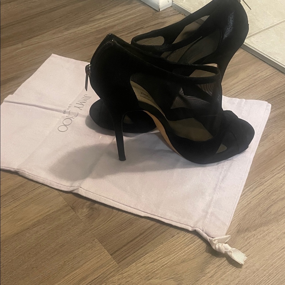 Jimmy Choo Elegant Black Peep-Toe Heels
